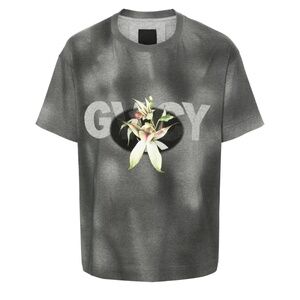size XL Givenchy Floral Graphic Faded Grey T-Shirt